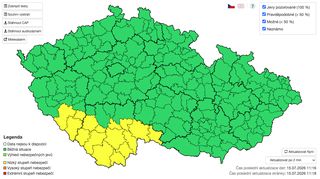 Meteorologové varují před silnými bouřkami na jihu Čech